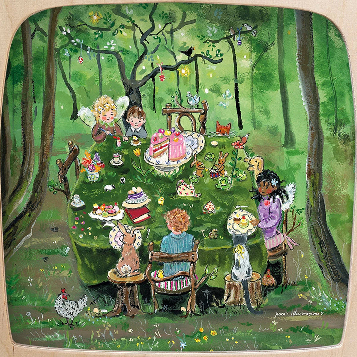 Toverlux Gwen's Illustrations Silhouette, Forest Tea Party