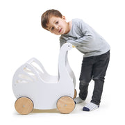 Sweet Wooden Swan Doll Stroller